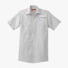 Short Sleeve Striped Industrial Work Shirt Thumbnail